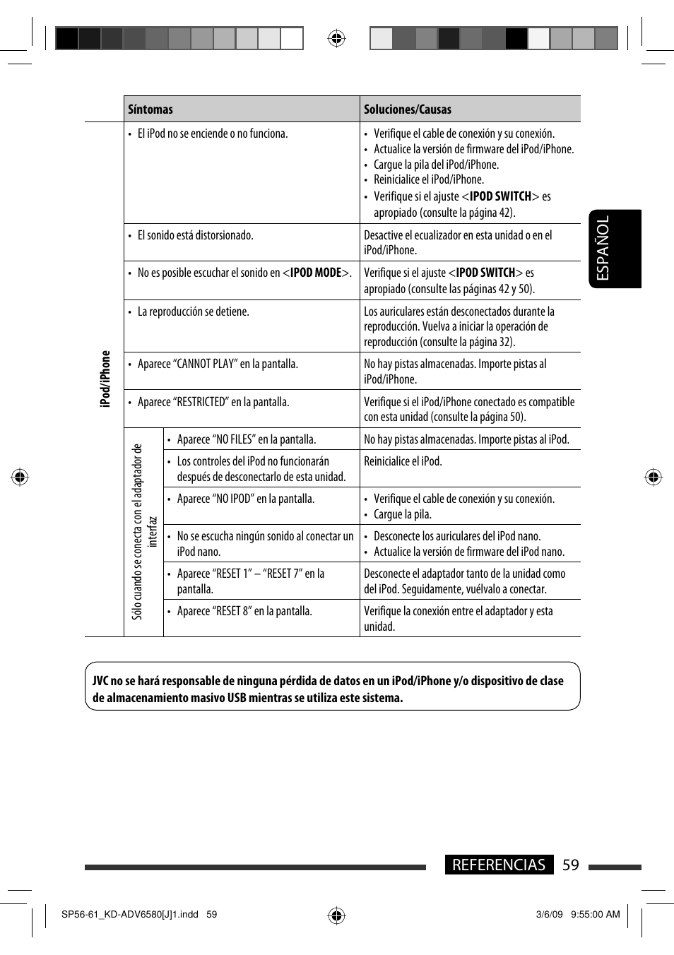 59 referencias español | JVC KD-ADV6580 User Manual | Page 119 / 181