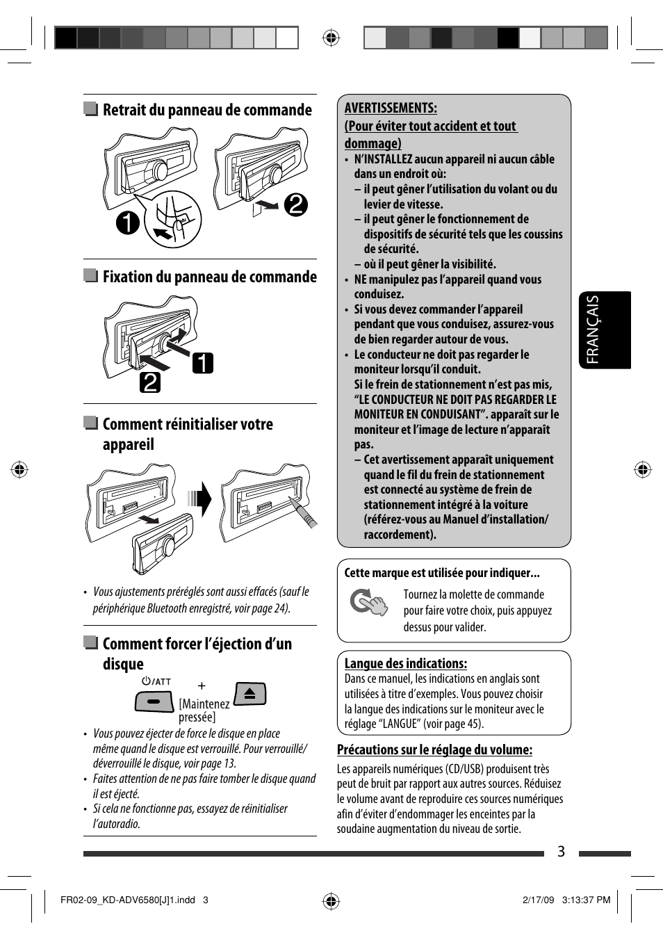 Comment forcer l’éjection d’un disque | JVC KD-ADV6580 User Manual | Page 123 / 181