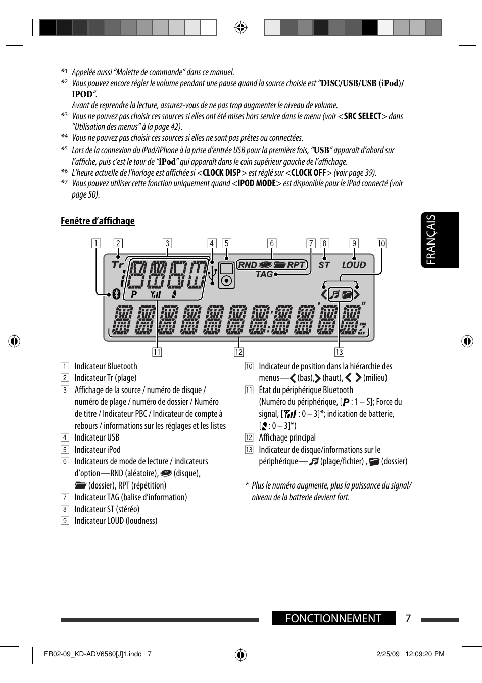 7fonctionnement français | JVC KD-ADV6580 User Manual | Page 127 / 181