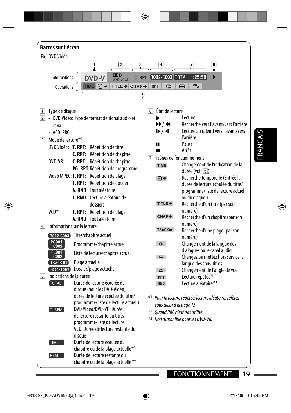 19 fonctionnement français | JVC KD-ADV6580 User Manual | Page 139 / 181