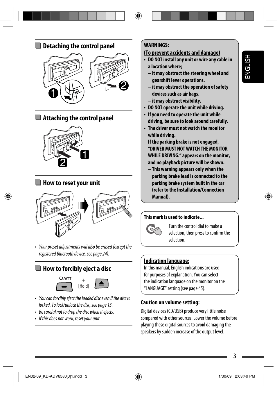 How to forcibly eject a disc, 3english | JVC KD-ADV6580 User Manual | Page 3 / 181