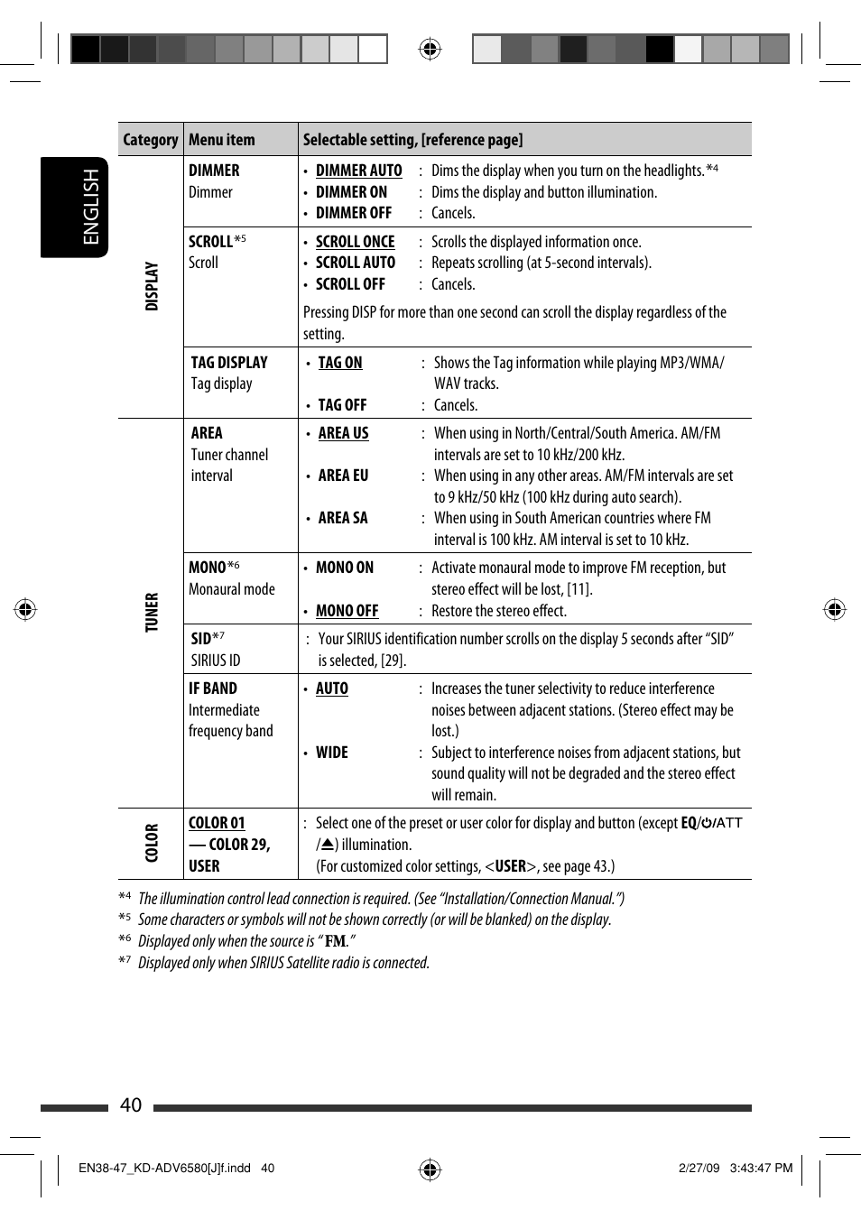 40 english | JVC KD-ADV6580 User Manual | Page 40 / 181