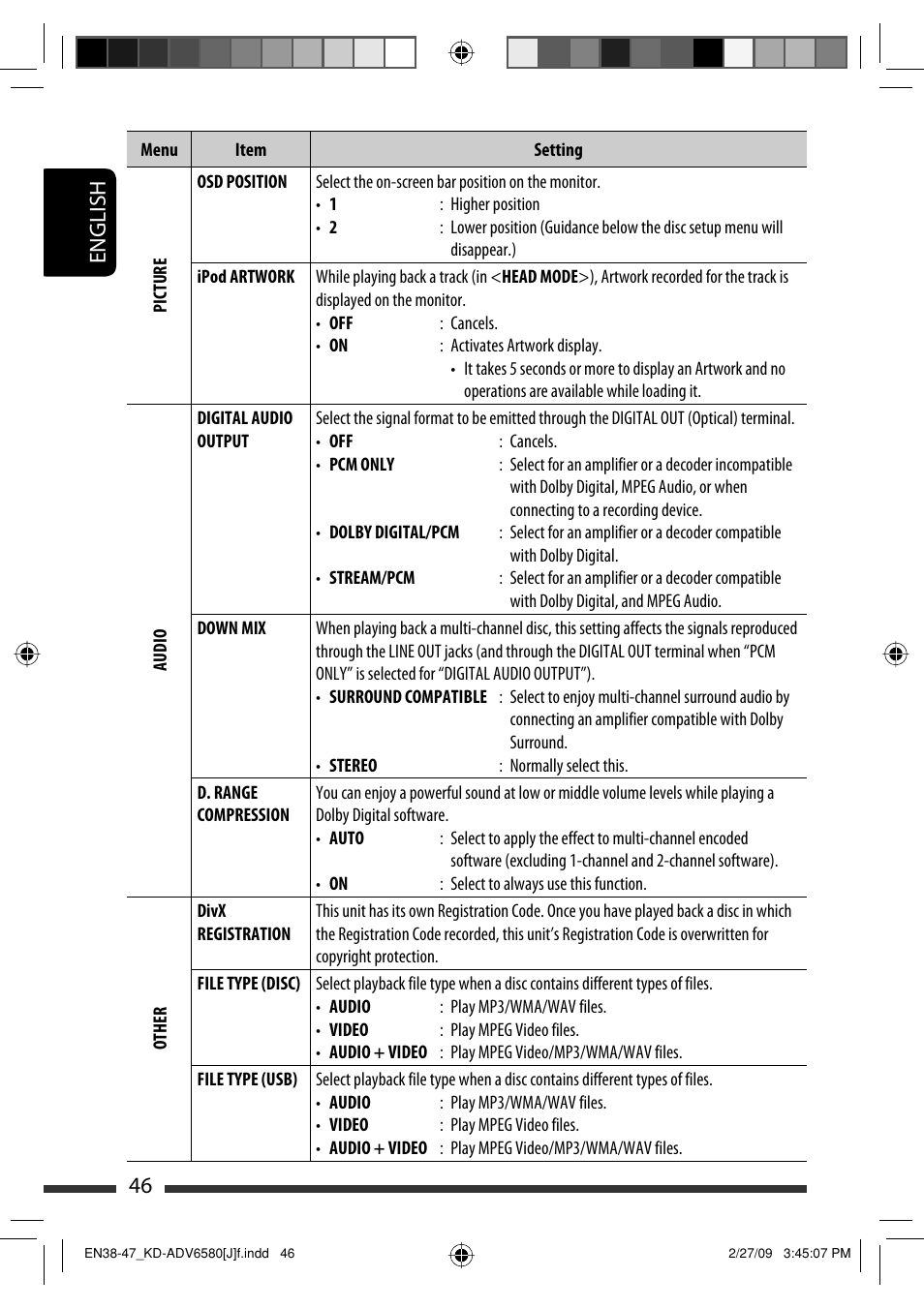 46 english | JVC KD-ADV6580 User Manual | Page 46 / 181