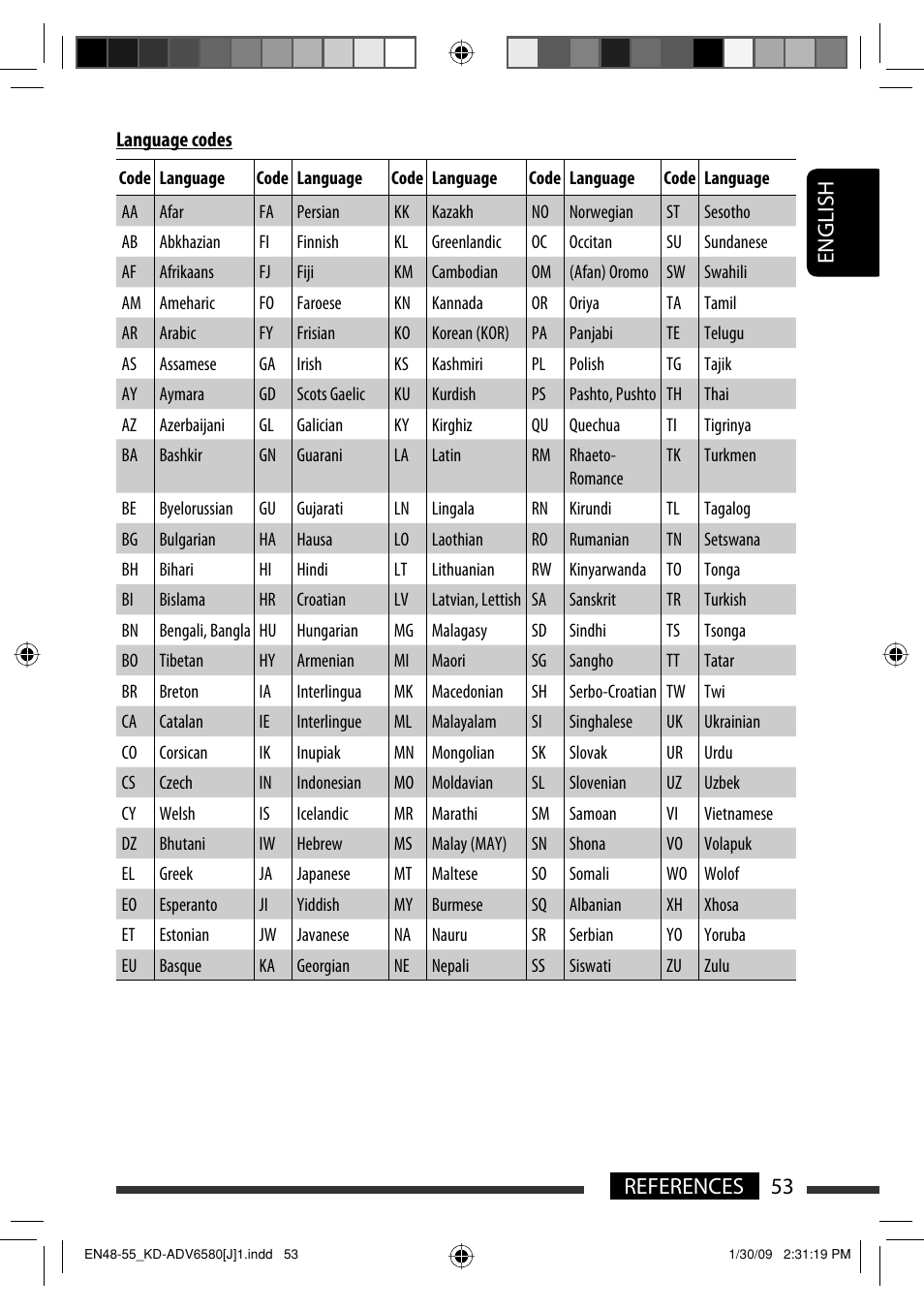 53 references english | JVC KD-ADV6580 User Manual | Page 53 / 181