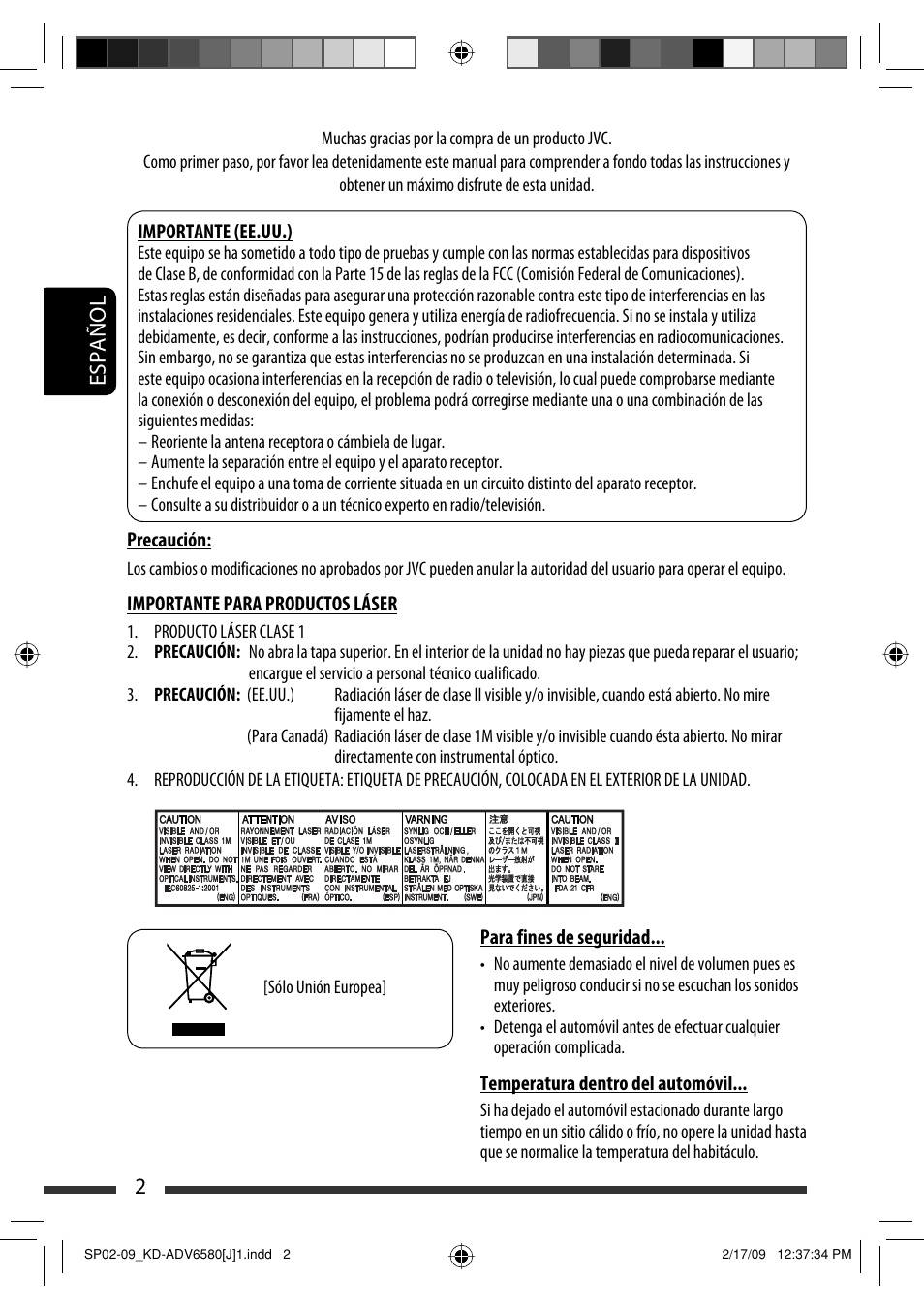 2español | JVC KD-ADV6580 User Manual | Page 62 / 181