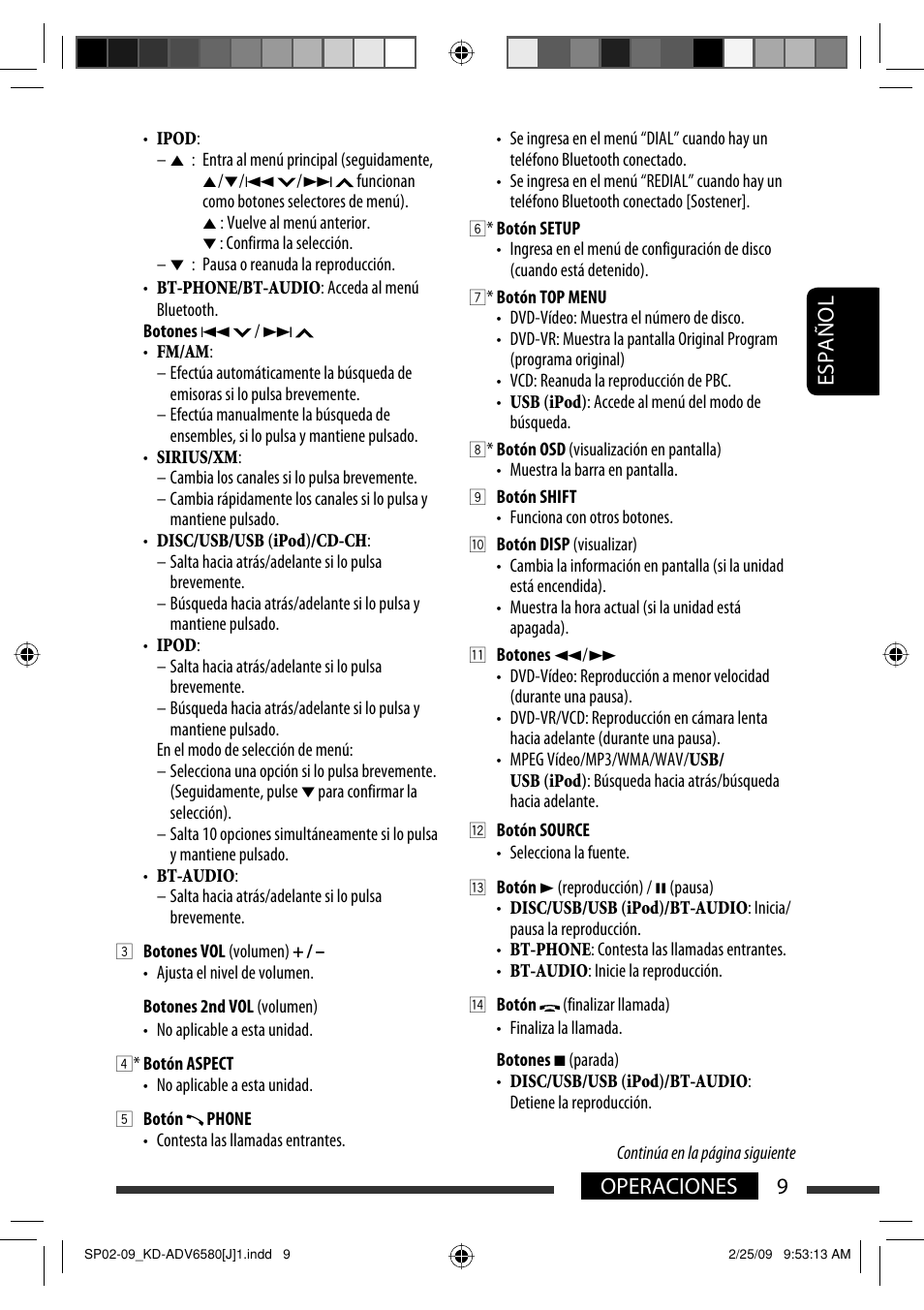 9operaciones español | JVC KD-ADV6580 User Manual | Page 69 / 181