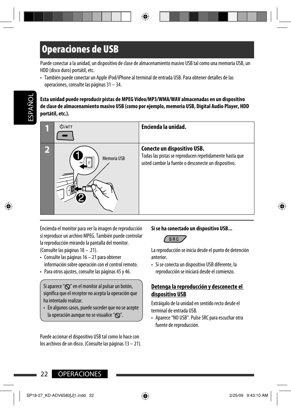 Operaciones de usb | JVC KD-ADV6580 User Manual | Page 82 / 181
