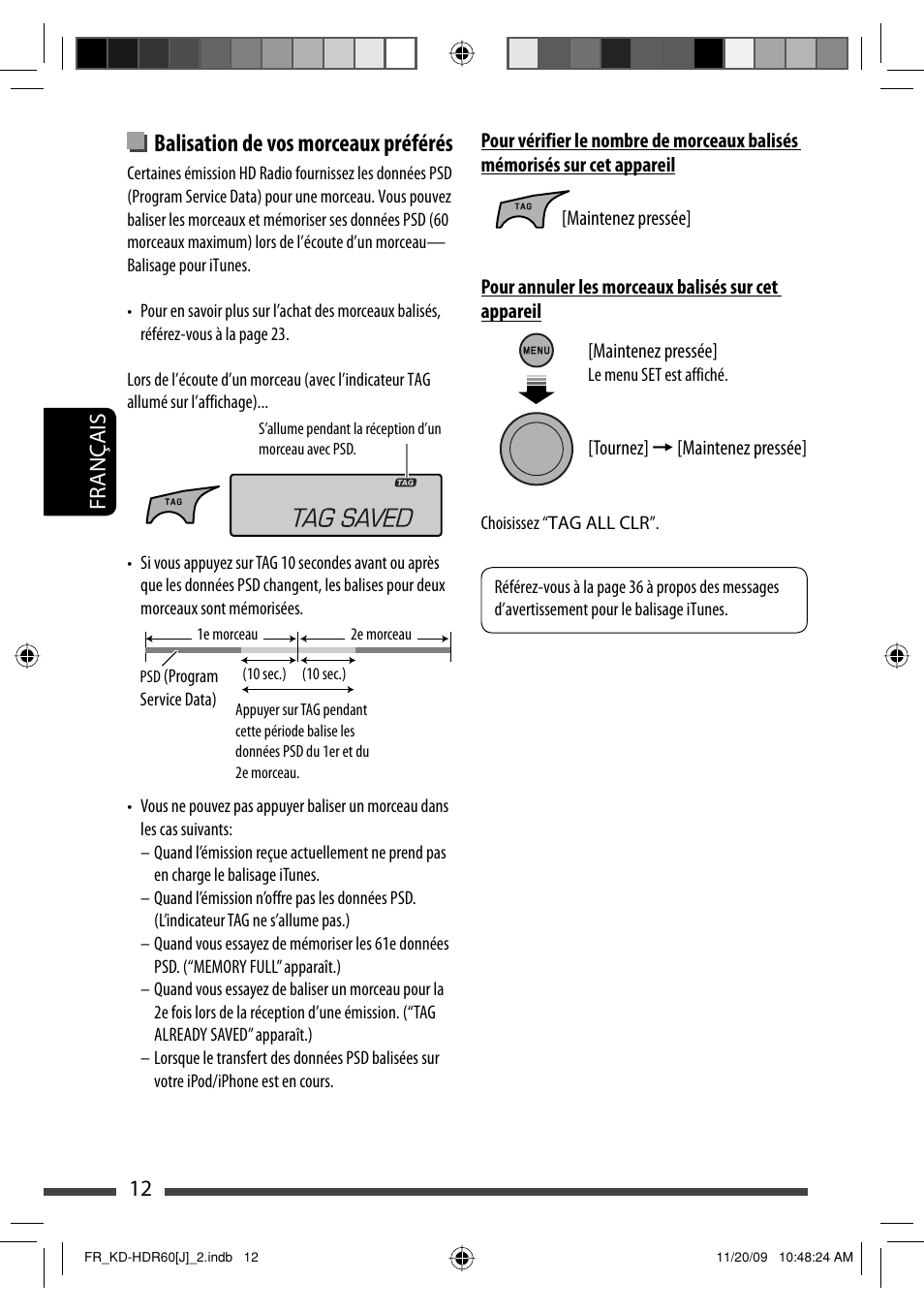 Balisation de vos morceaux préférés, 12 français | JVC LVT2095-001A User Manual | Page 100 / 136