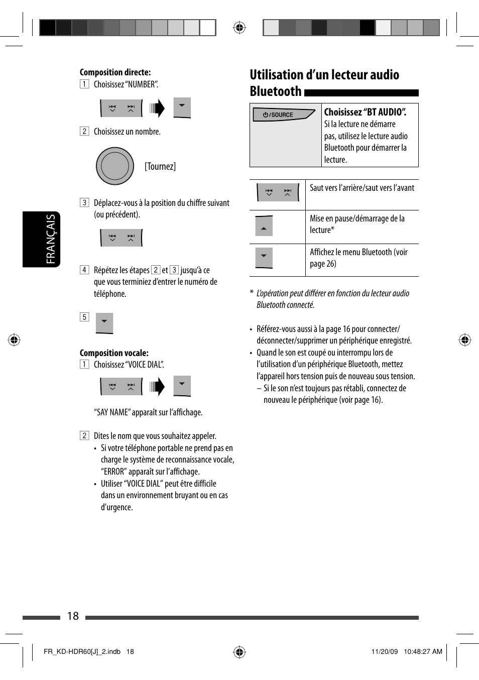 Utilisation d’un lecteur audio bluetooth, 18 français | JVC LVT2095-001A User Manual | Page 106 / 136