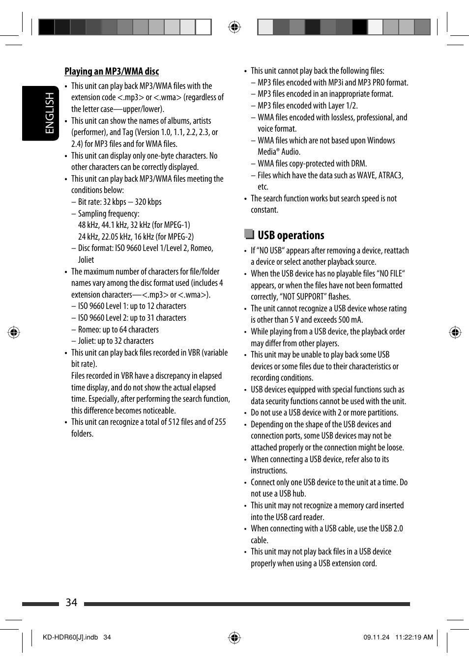 Usb operations, English 34 | JVC LVT2095-001A User Manual | Page 34 / 136