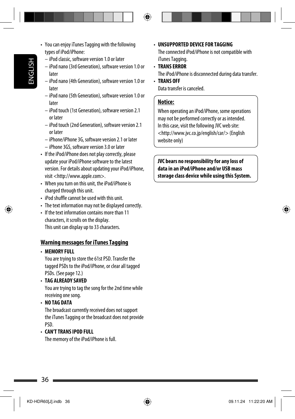 English 36 | JVC LVT2095-001A User Manual | Page 36 / 136