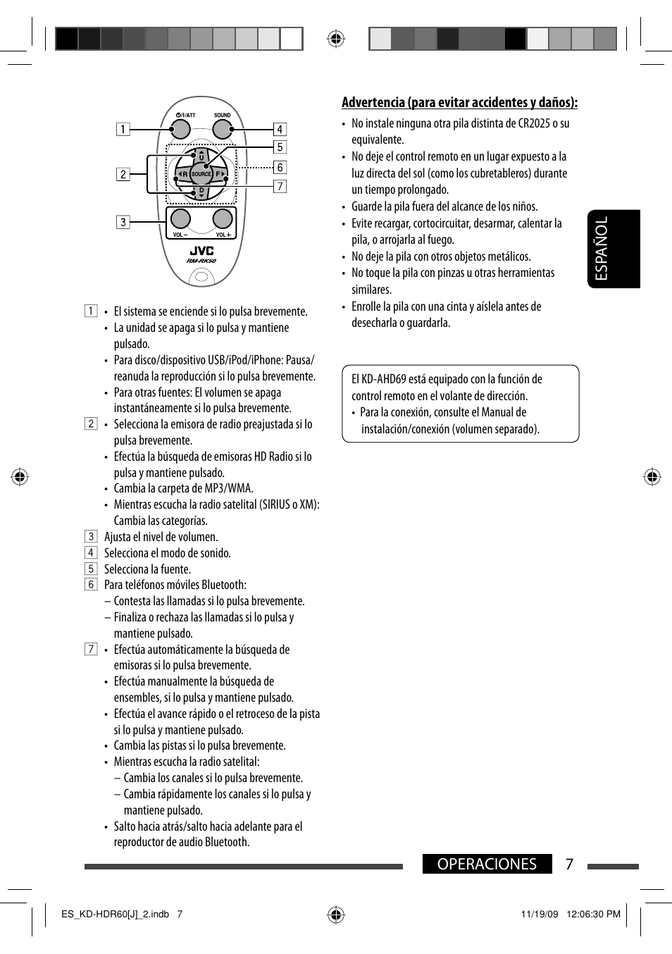 Esp añol 7 operaciones | JVC LVT2095-001A User Manual | Page 51 / 136