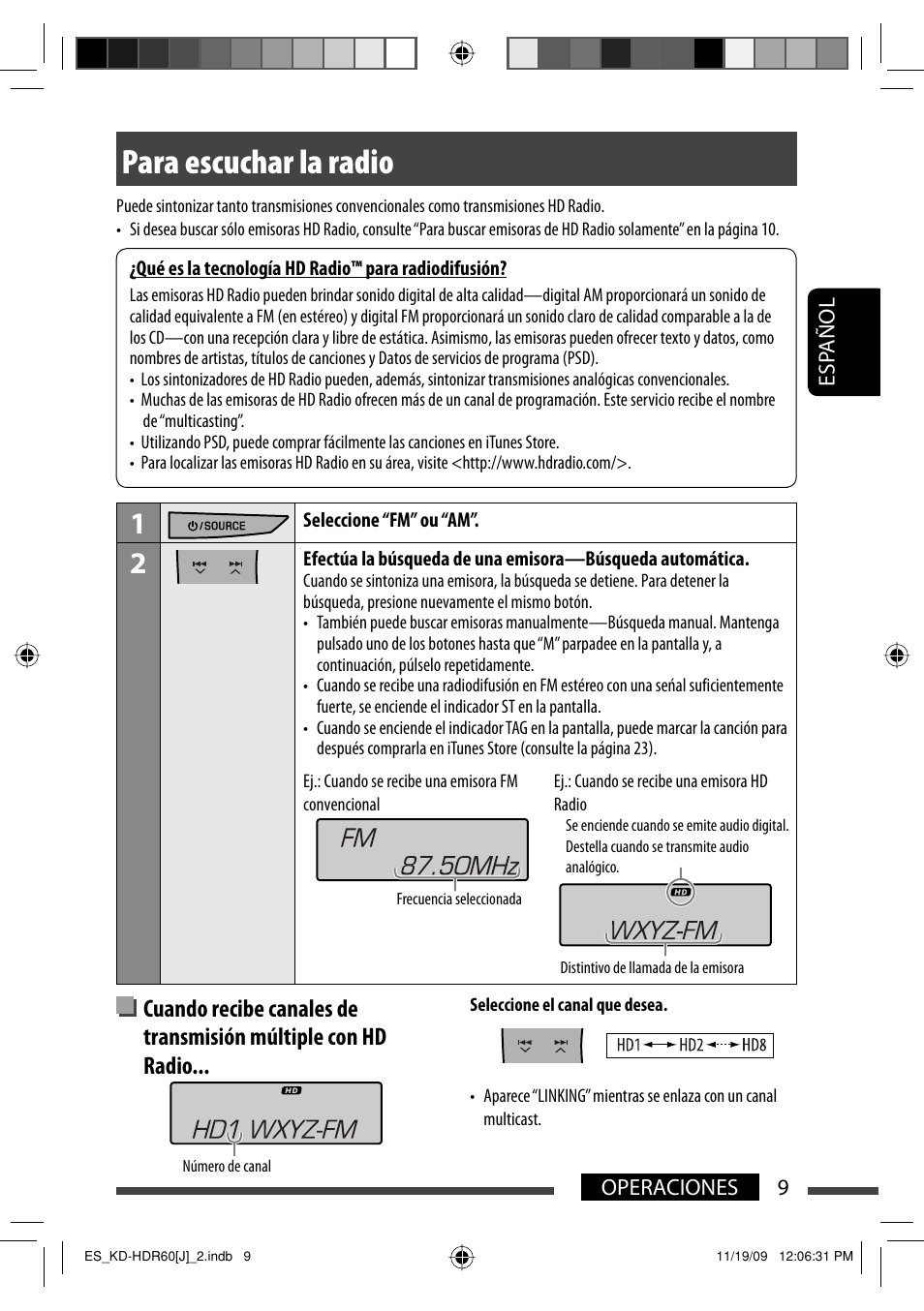Para escuchar la radio | JVC LVT2095-001A User Manual | Page 53 / 136