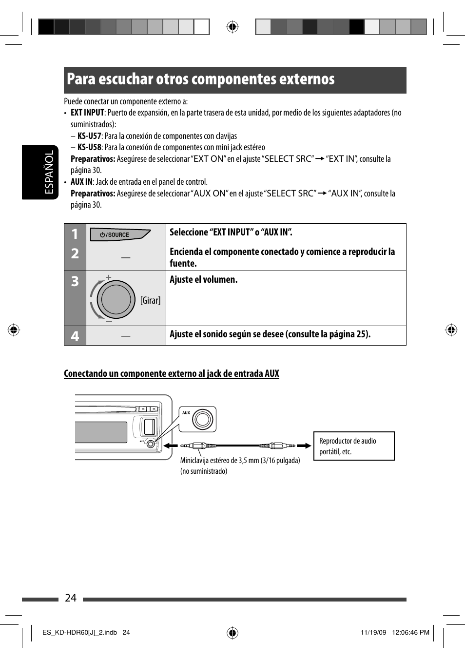 Para escuchar otros componentes externos | JVC LVT2095-001A User Manual | Page 68 / 136