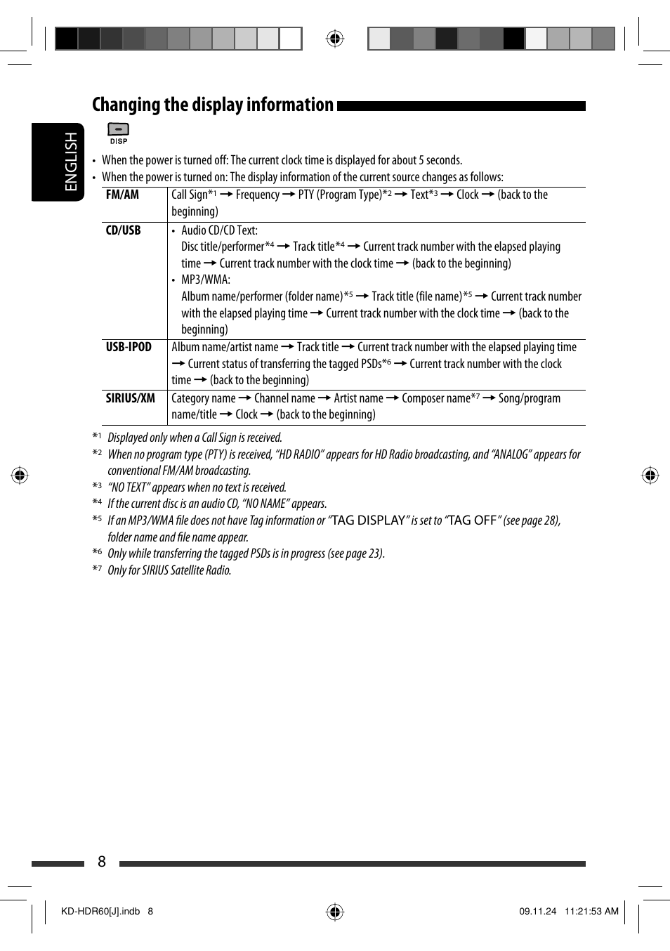 Changing the display information, English 8 | JVC LVT2095-001A User Manual | Page 8 / 136