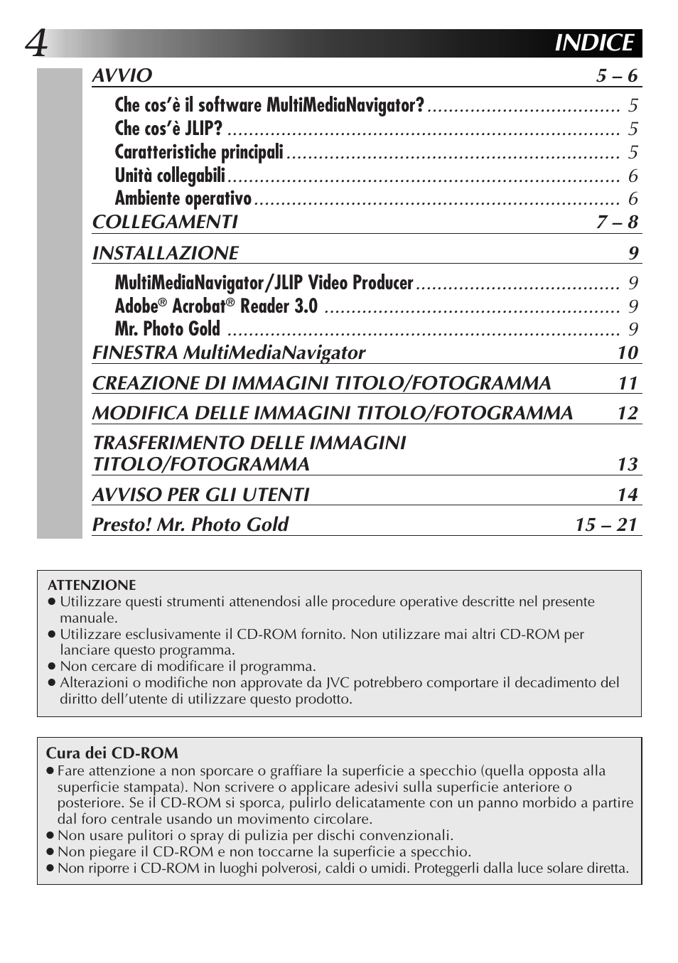 Indice | JVC MultiMediaNavigator User Manual | Page 104 / 222