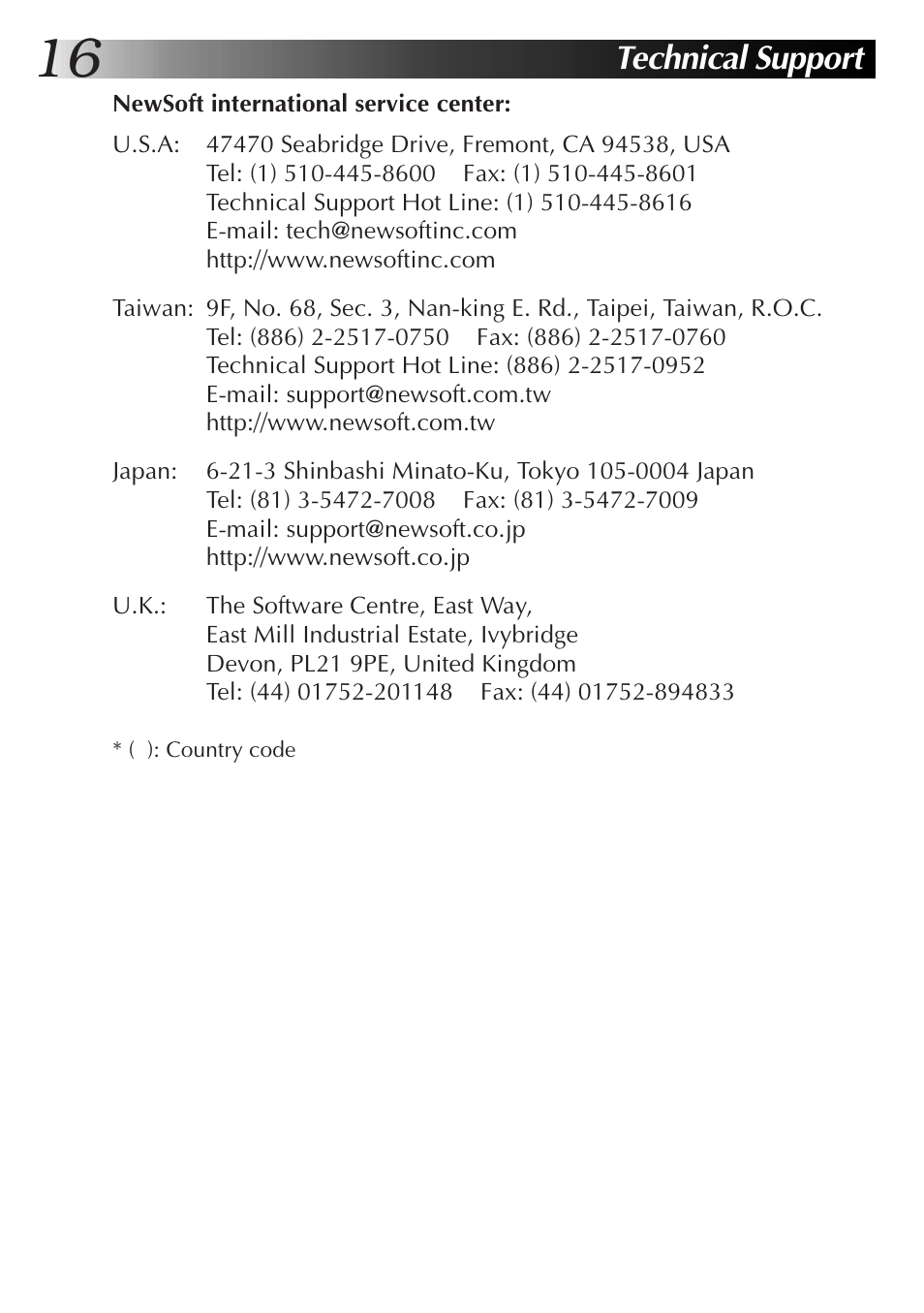 Technical support | JVC MultiMediaNavigator User Manual | Page 16 / 222