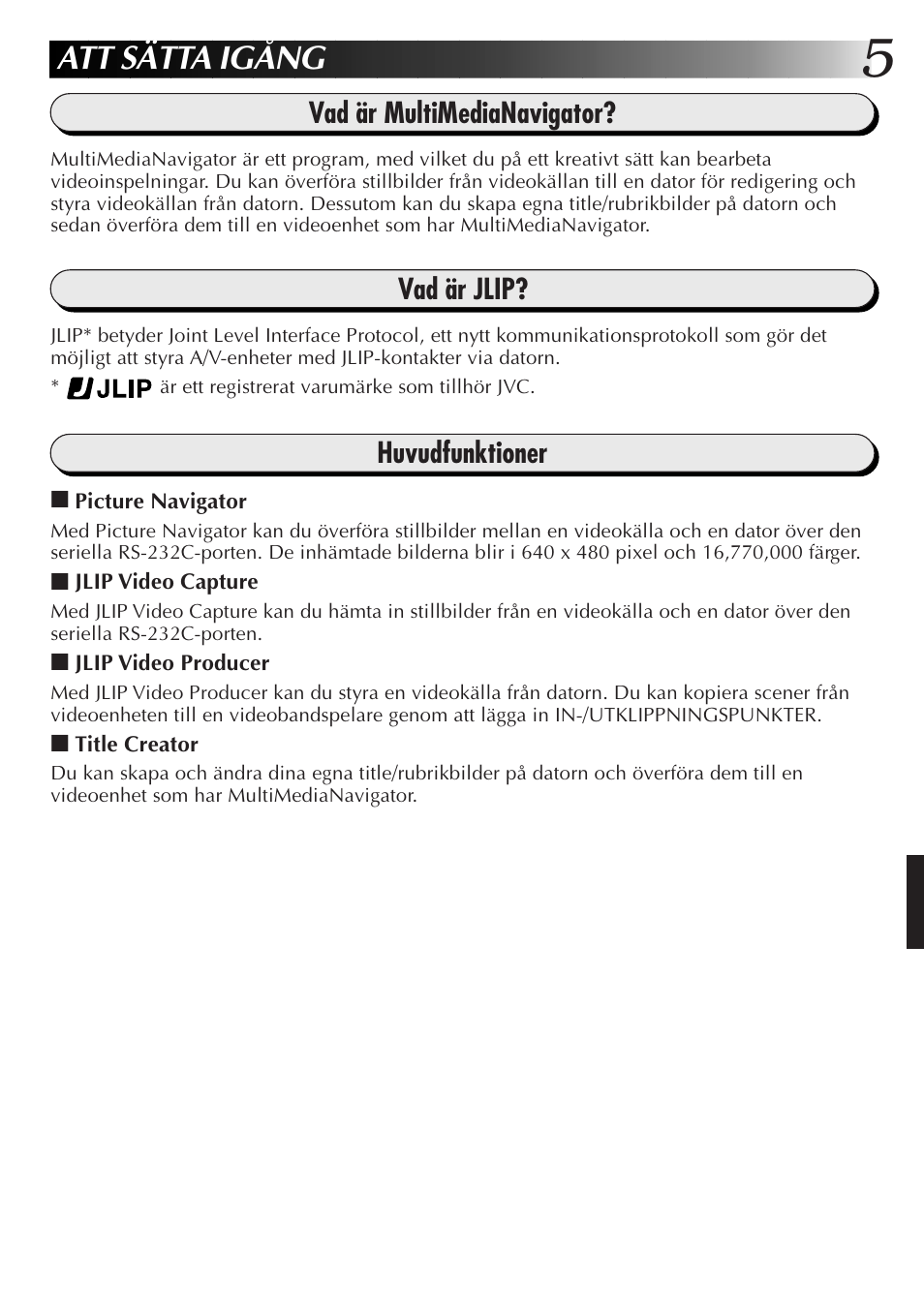 Att sätta igång | JVC MultiMediaNavigator User Manual | Page 165 / 222