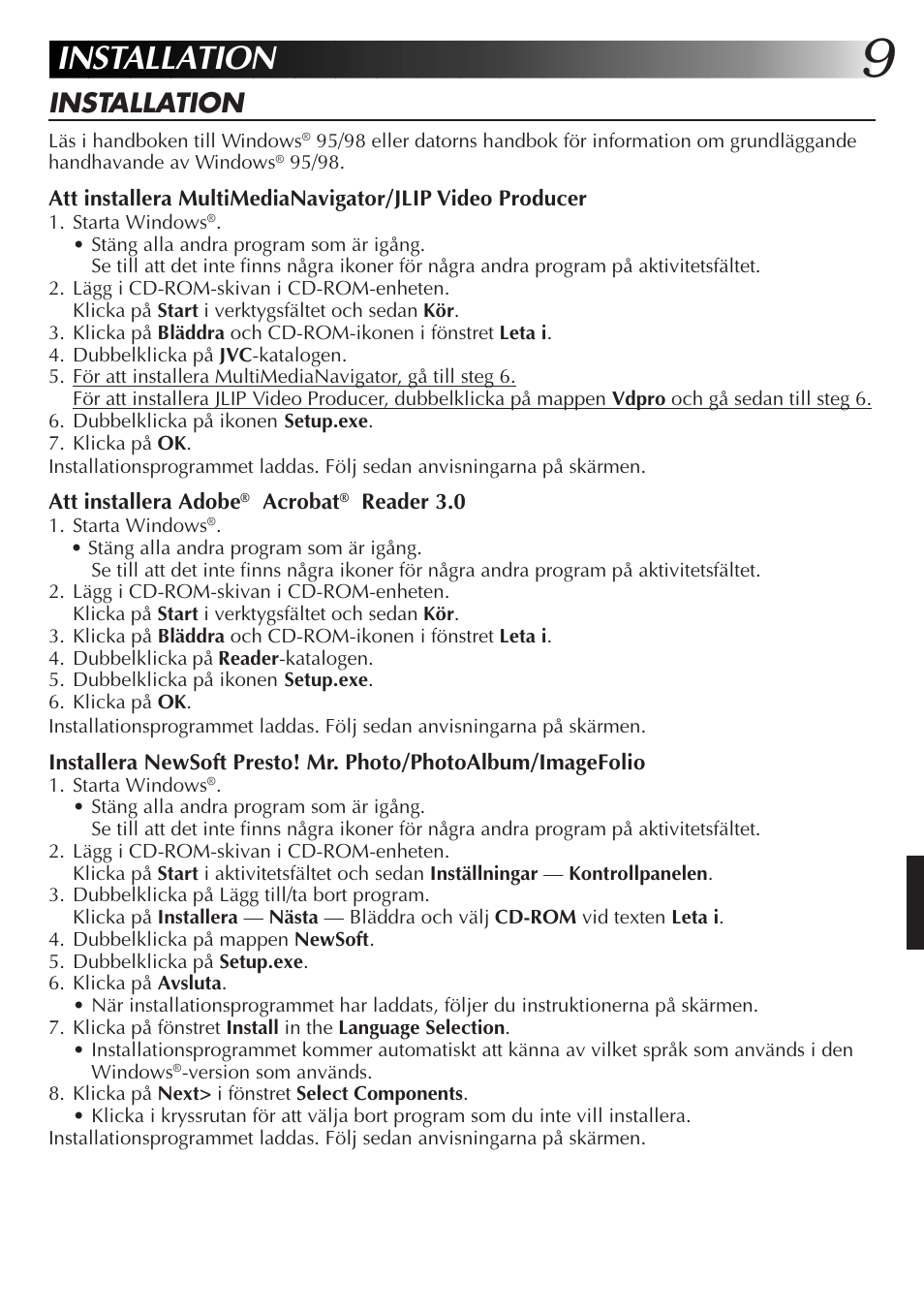 Installation | JVC MultiMediaNavigator User Manual | Page 169 / 222