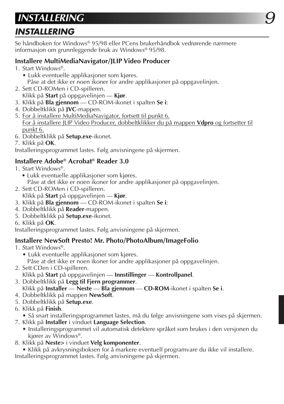 Installering | JVC MultiMediaNavigator User Manual | Page 189 / 222