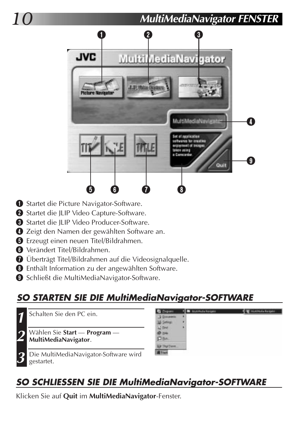 Multimedianavigator fenster | JVC MultiMediaNavigator User Manual | Page 30 / 222