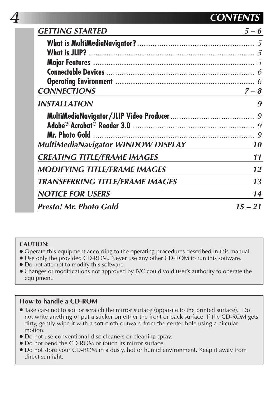 JVC MultiMediaNavigator User Manual | Page 4 / 222