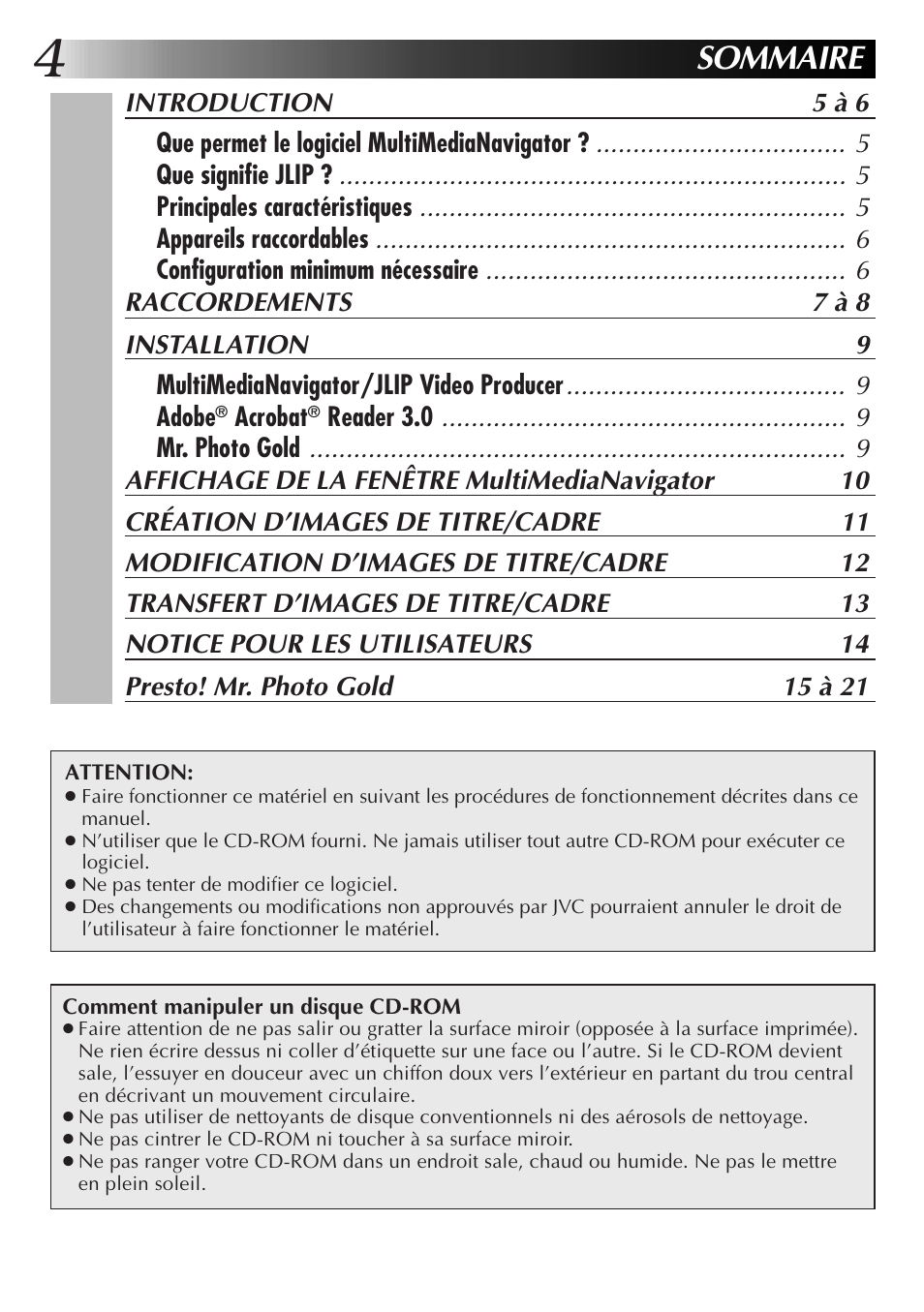 Sommaire | JVC MultiMediaNavigator User Manual | Page 44 / 222