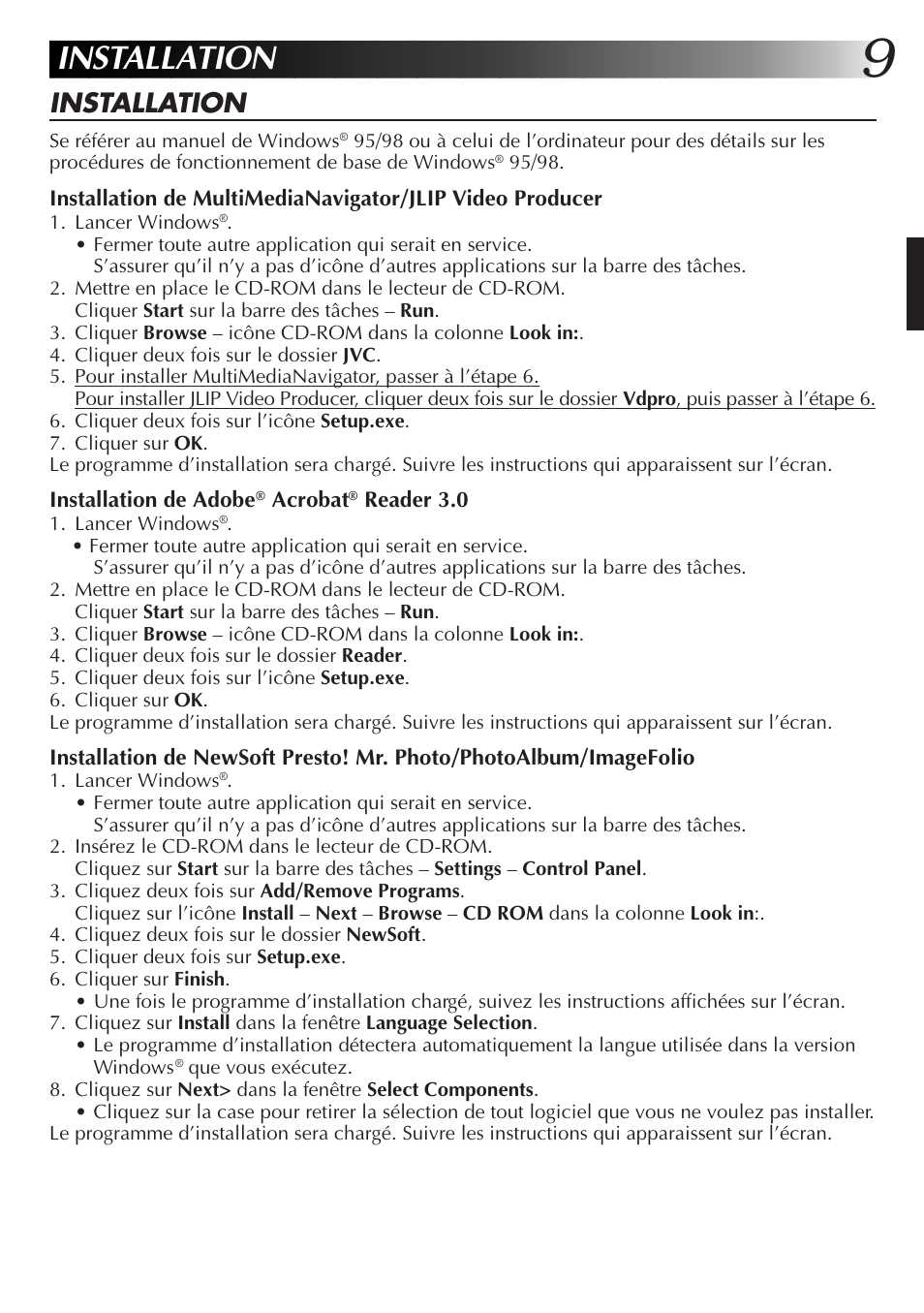 Installation | JVC MultiMediaNavigator User Manual | Page 49 / 222