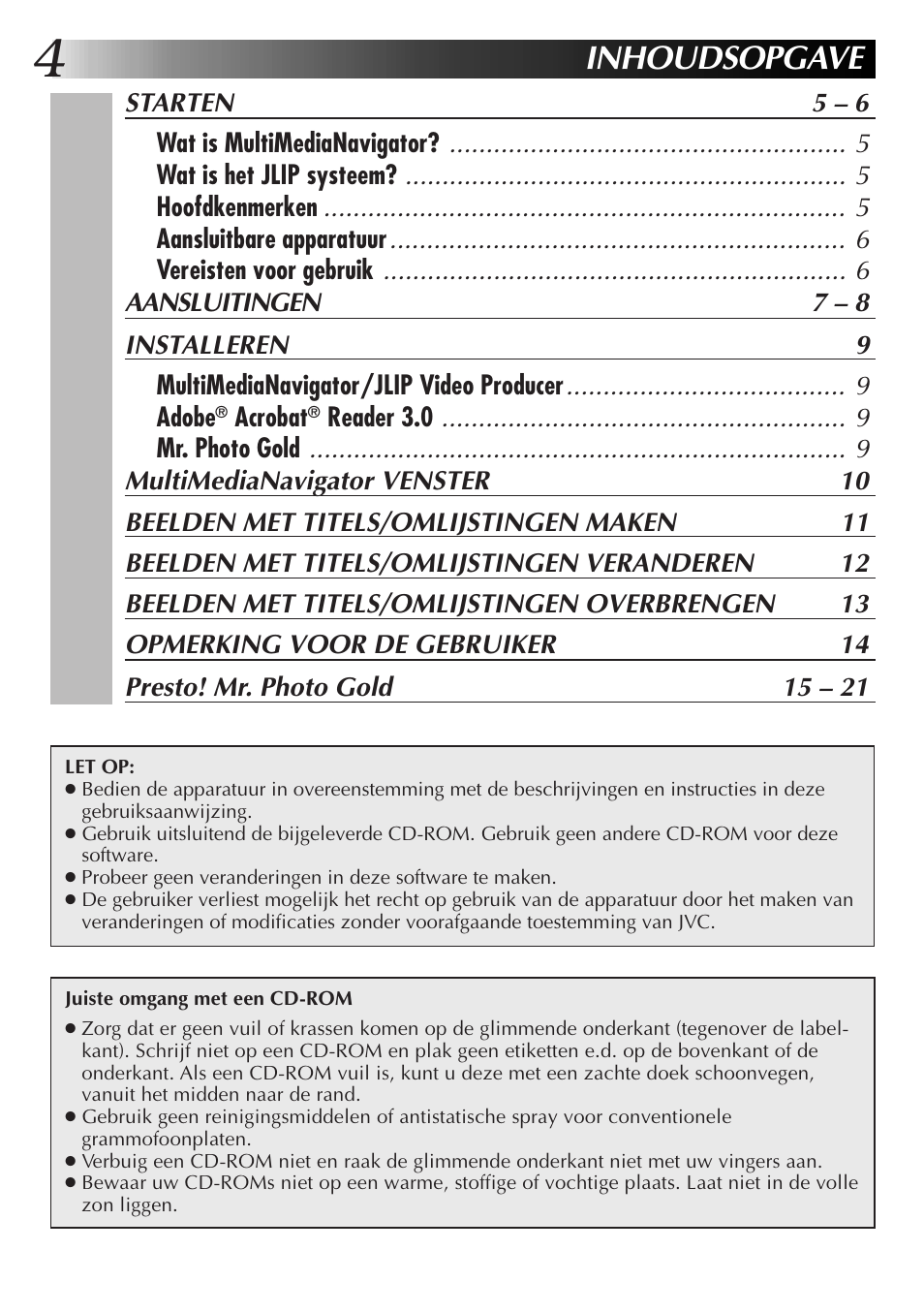 Inhoudsopgave | JVC MultiMediaNavigator User Manual | Page 64 / 222