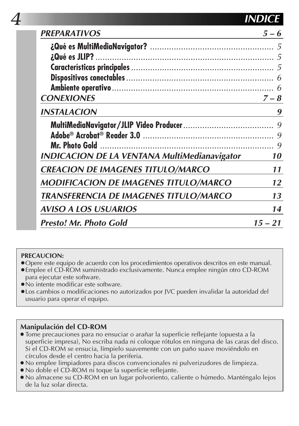 Indice | JVC MultiMediaNavigator User Manual | Page 84 / 222