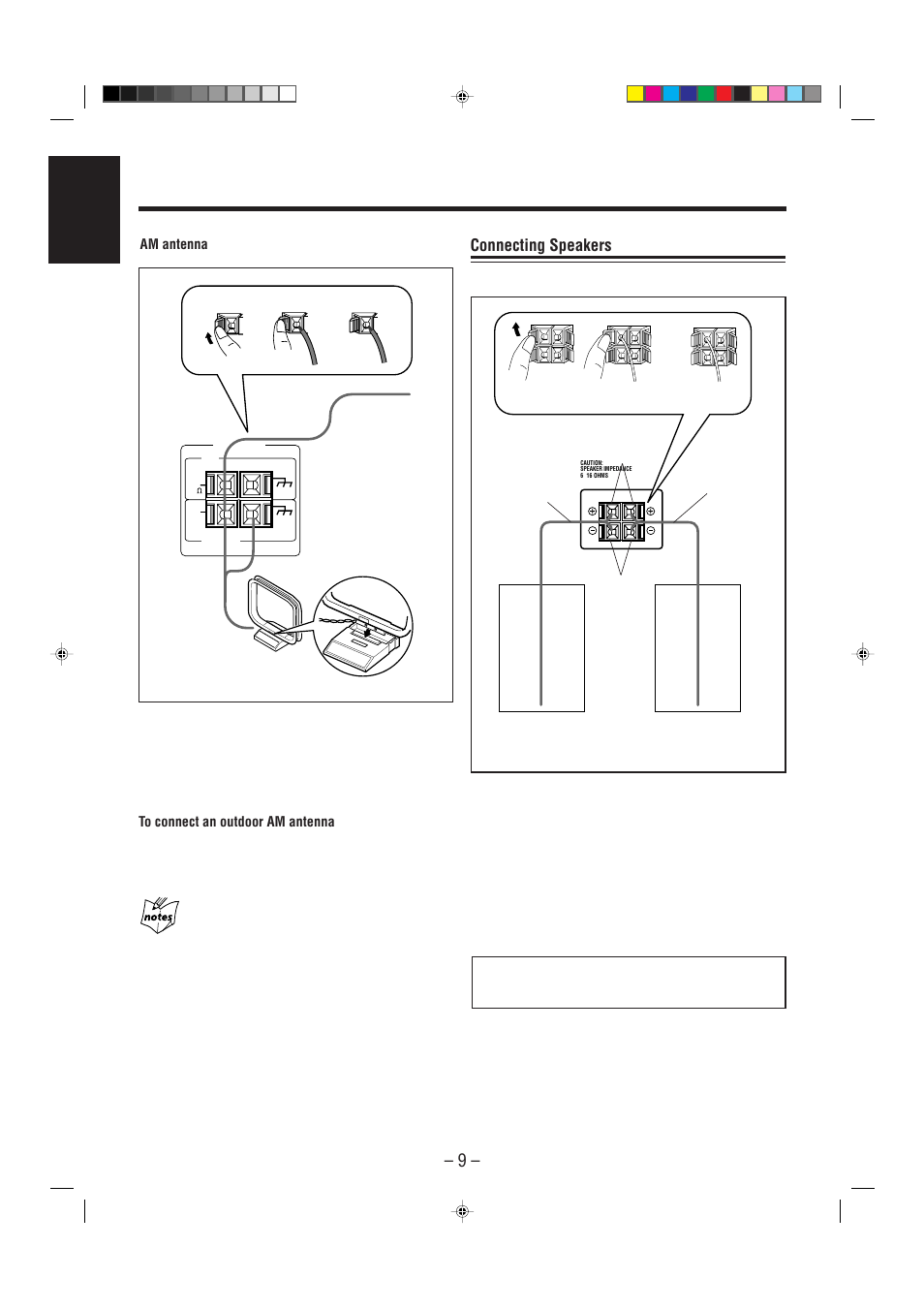 Connecting speakers, English, Release the finger from the clamp | JVC CA-MXJ206 User Manual | Page 12 / 32