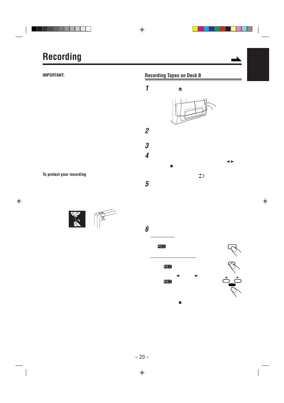 Recording | JVC CA-MXJ206 User Manual | Page 23 / 32