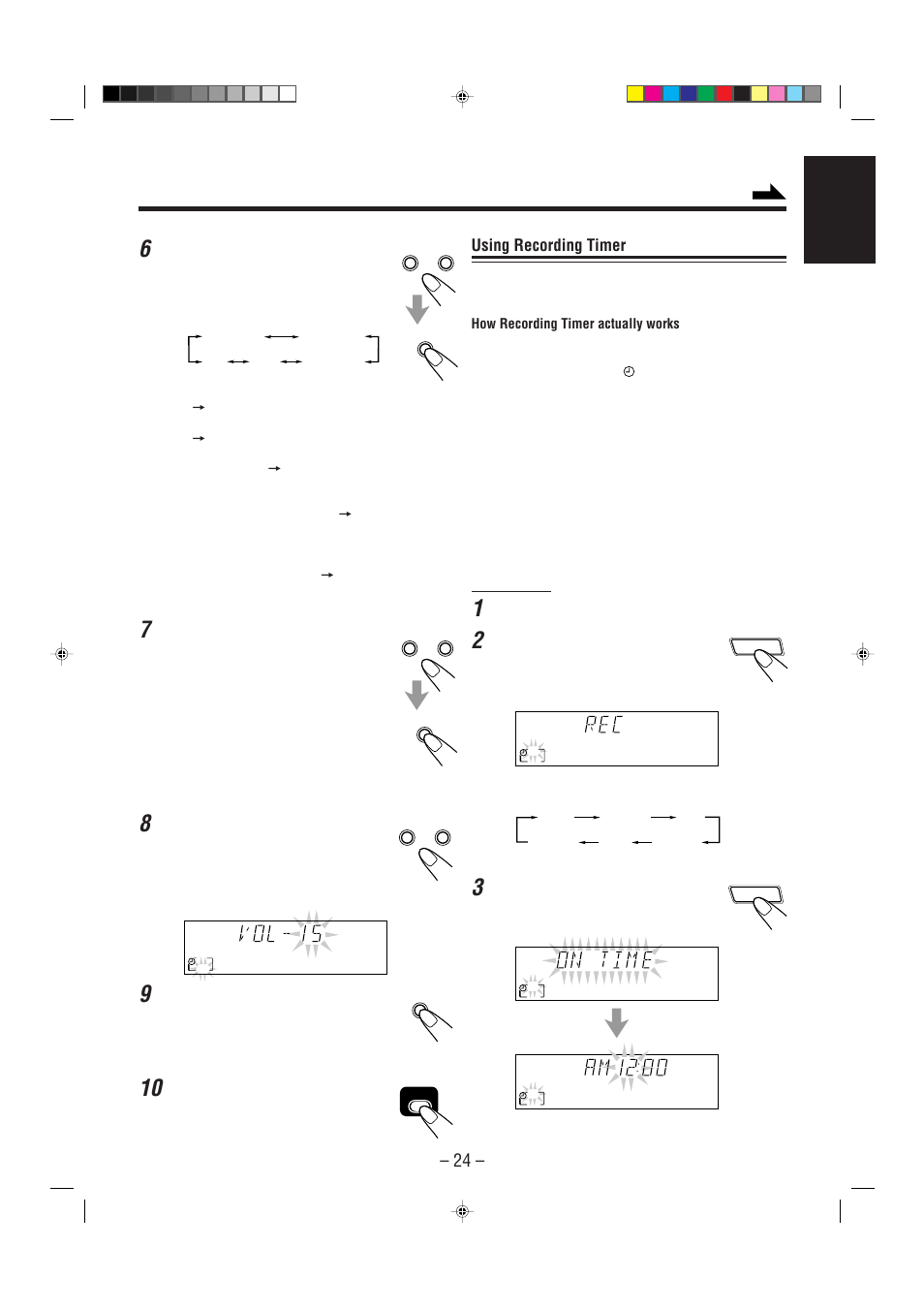 Using recording timer | JVC CA-MXJ206 User Manual | Page 27 / 32