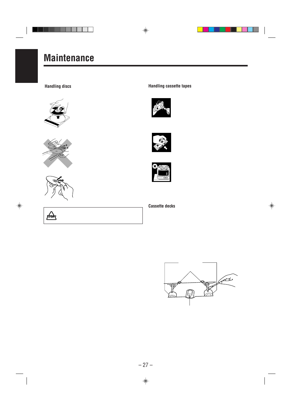 Maintenance | JVC CA-MXJ206 User Manual | Page 30 / 32