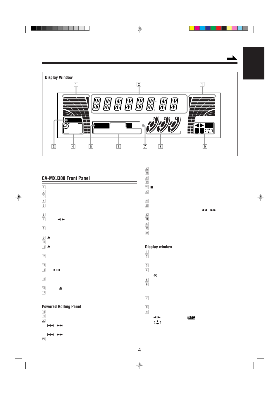 Ca-mxj300 front panel | JVC CA-MXJ206 User Manual | Page 7 / 32