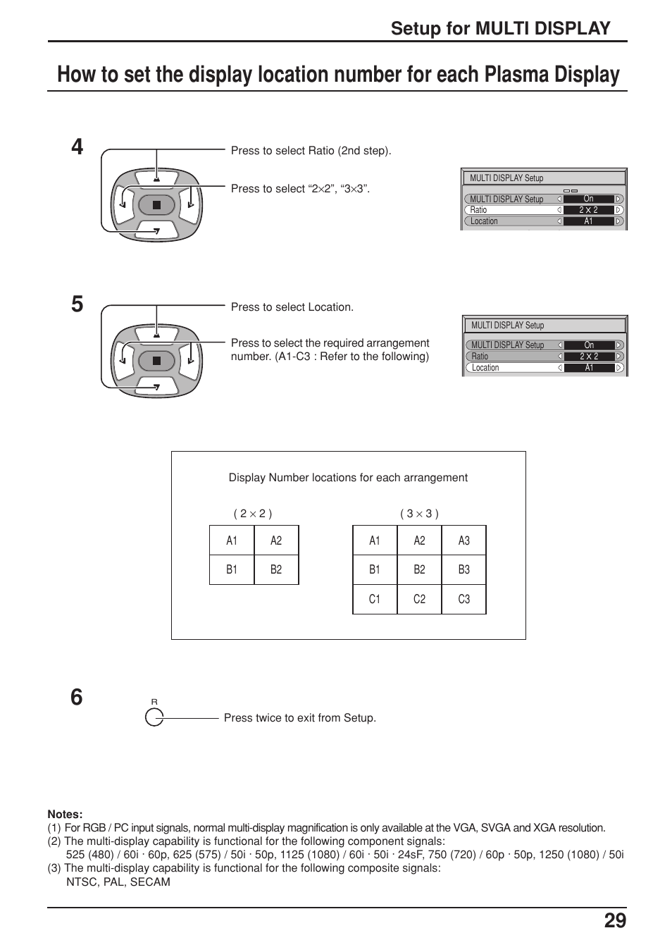 Setup for multi display | JVC GD-V422PCE User Manual | Page 29 / 36