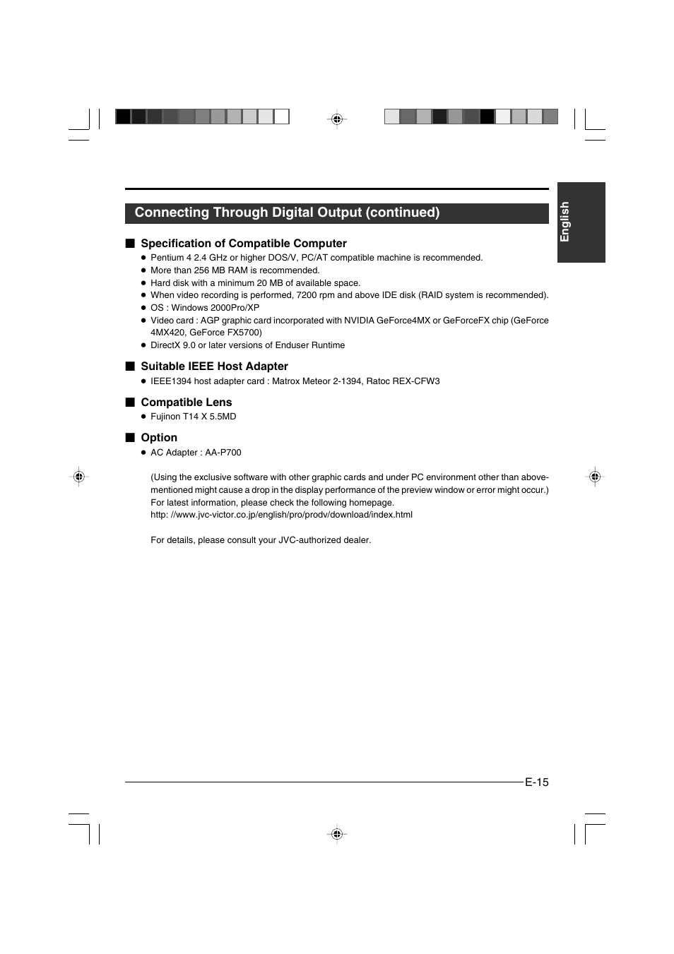 Connecting through digital output (continued) | JVC KY-F550 User Manual | Page 15 / 52