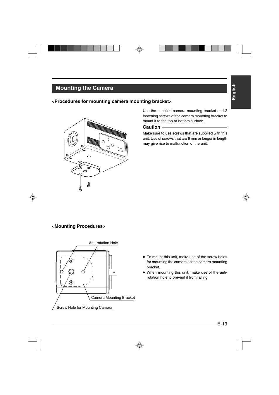 Mounting the camera | JVC KY-F550 User Manual | Page 19 / 52