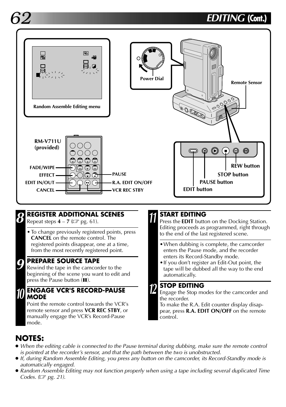 Editing, Cont.) | JVC 0997TOV*UN*SN User Manual | Page 62 / 84