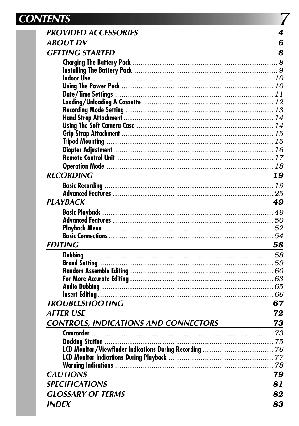 JVC 0997TOV*UN*SN User Manual | Page 7 / 84