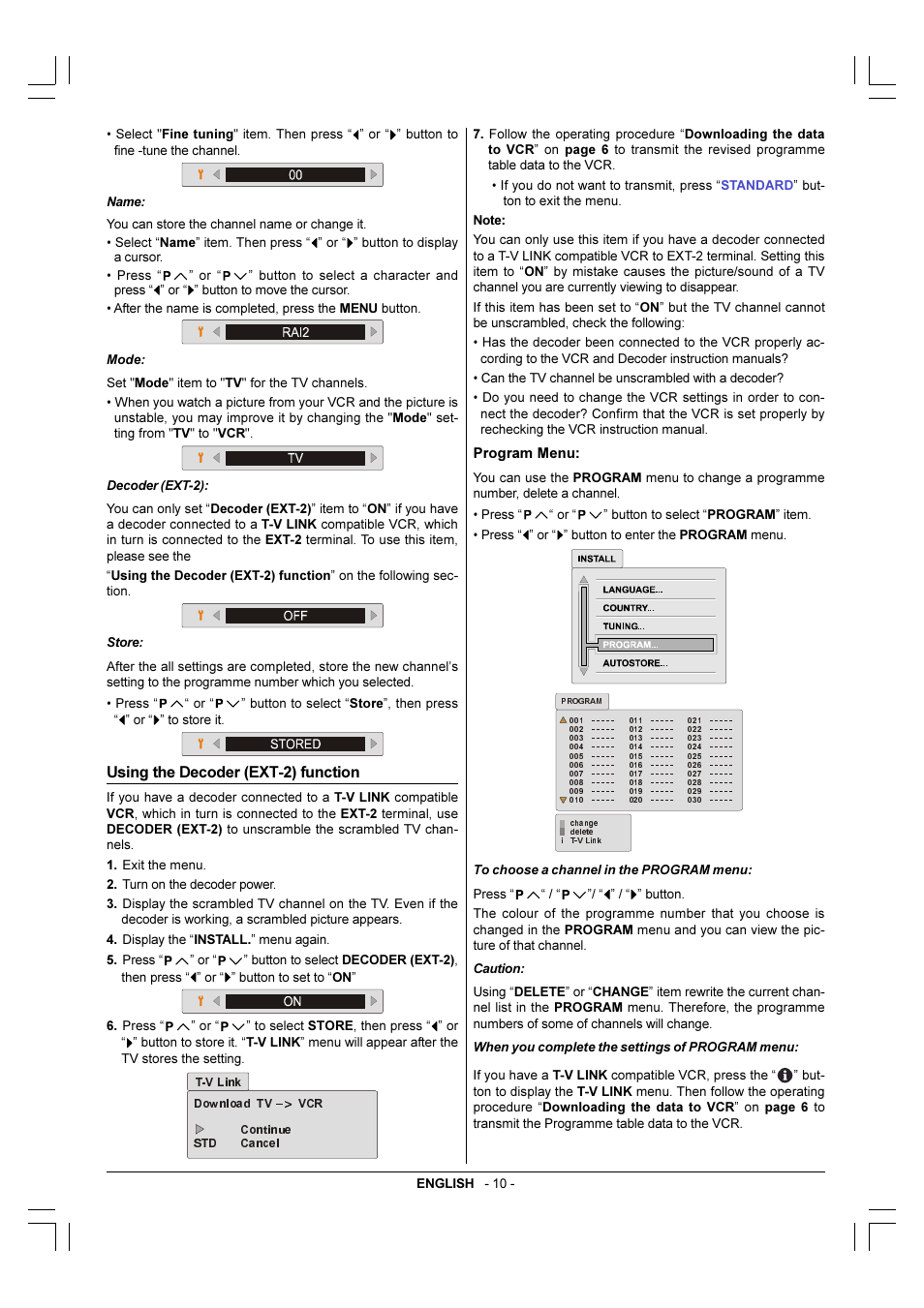 Using the decoder (ext-2) function | JVC 50051243 User Manual | Page 11 / 17