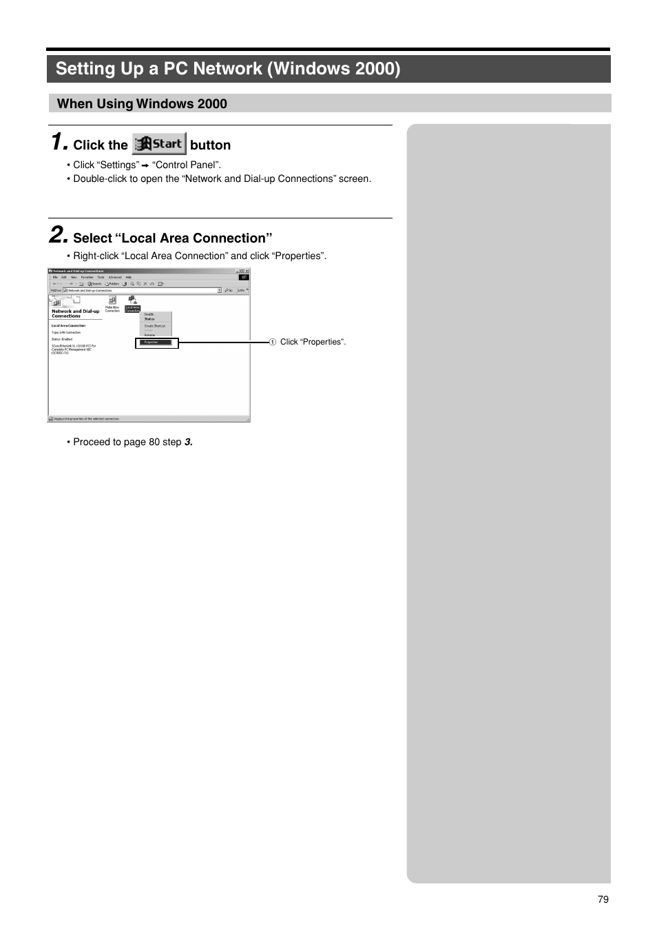When using windows 2000, Setting up a pc network (windows 2000) | JVC VR-716E User Manual | Page 79 / 118