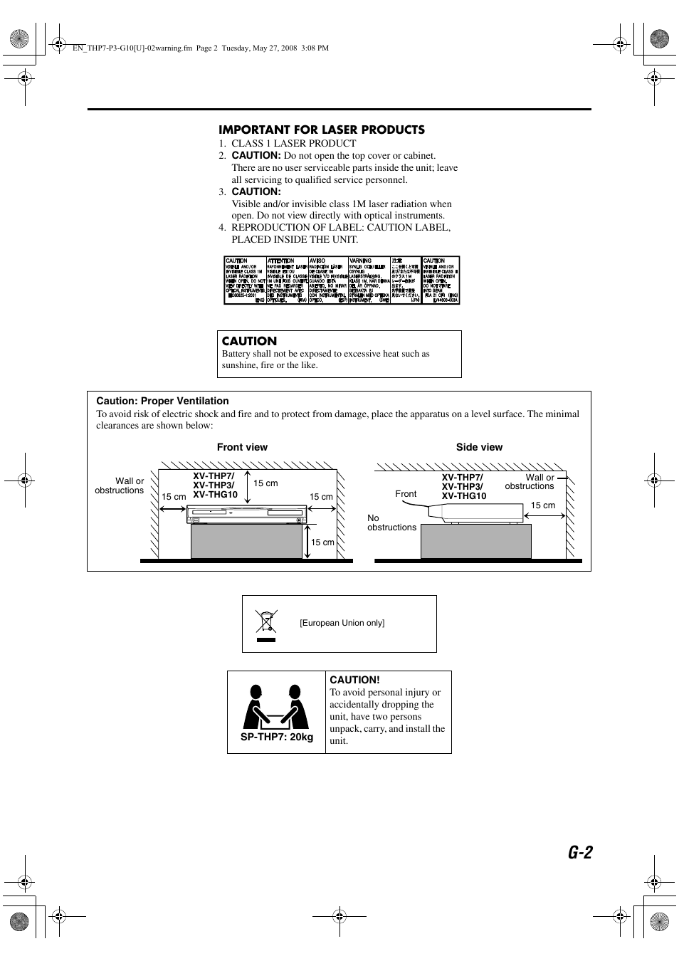 JVC TH-G10 User Manual | Page 3 / 44