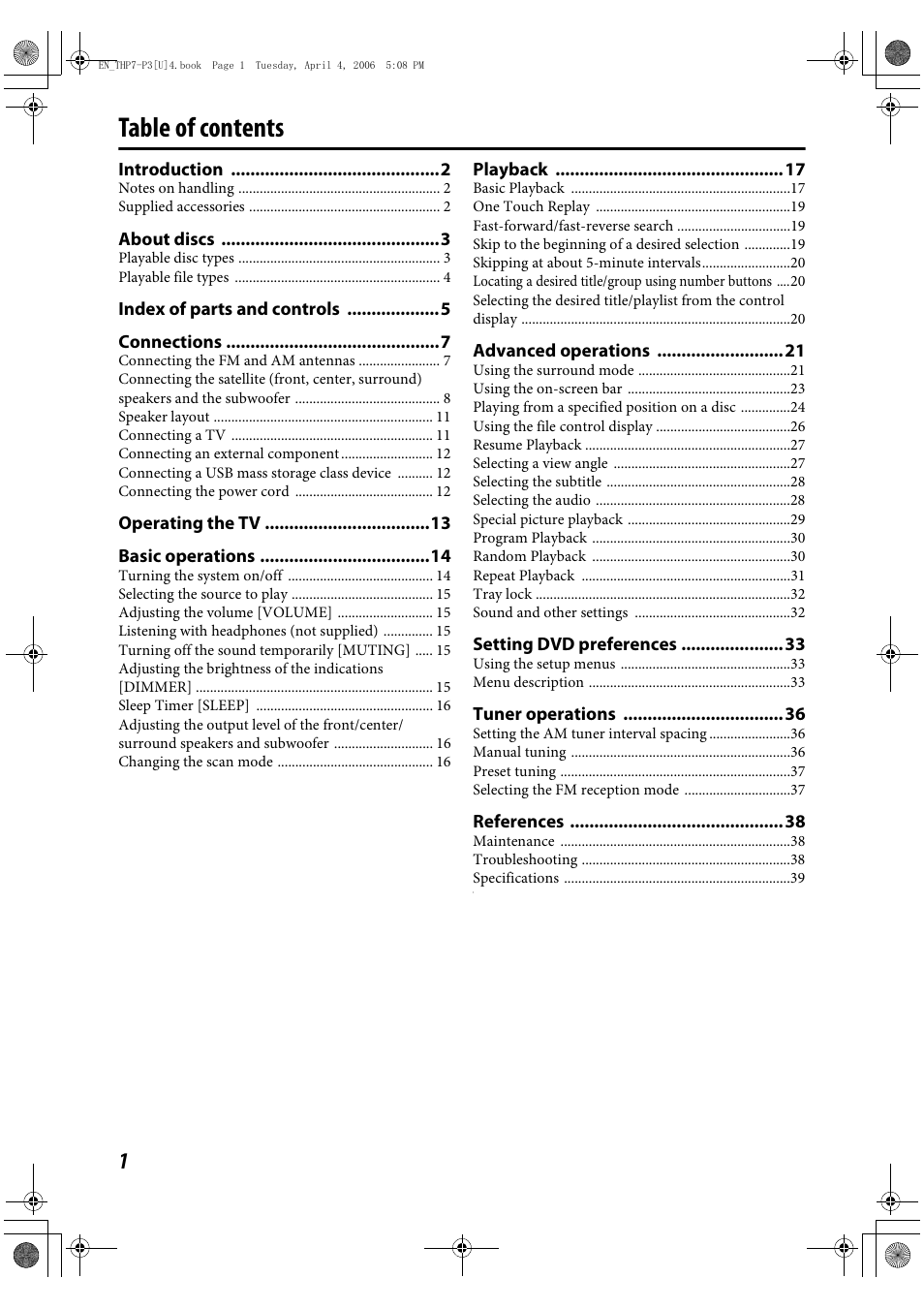 JVC TH-G10 User Manual | Page 4 / 44