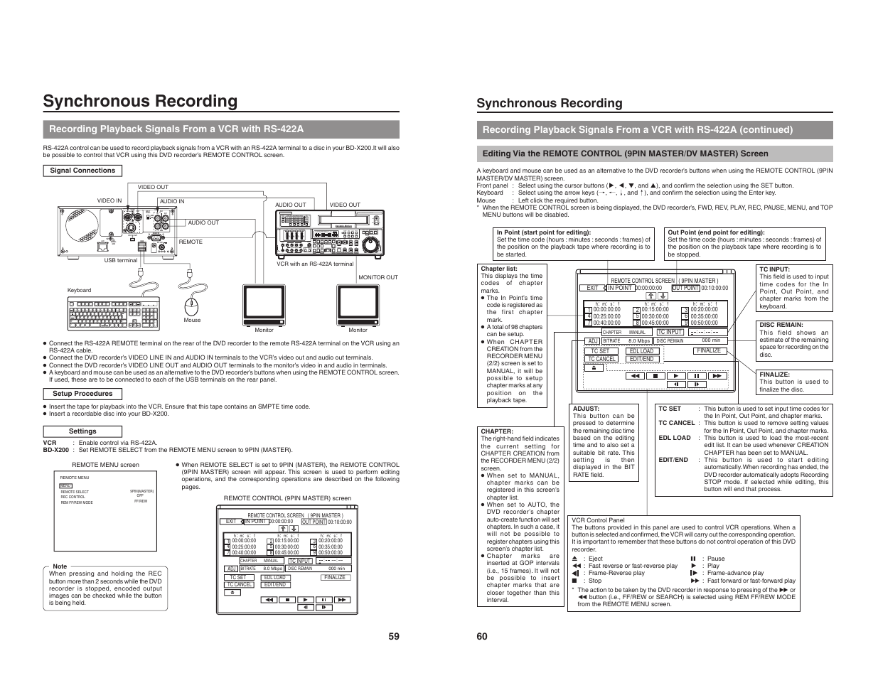 Synchronous recording | JVC BD-X200U User Manual | Page 33 / 48