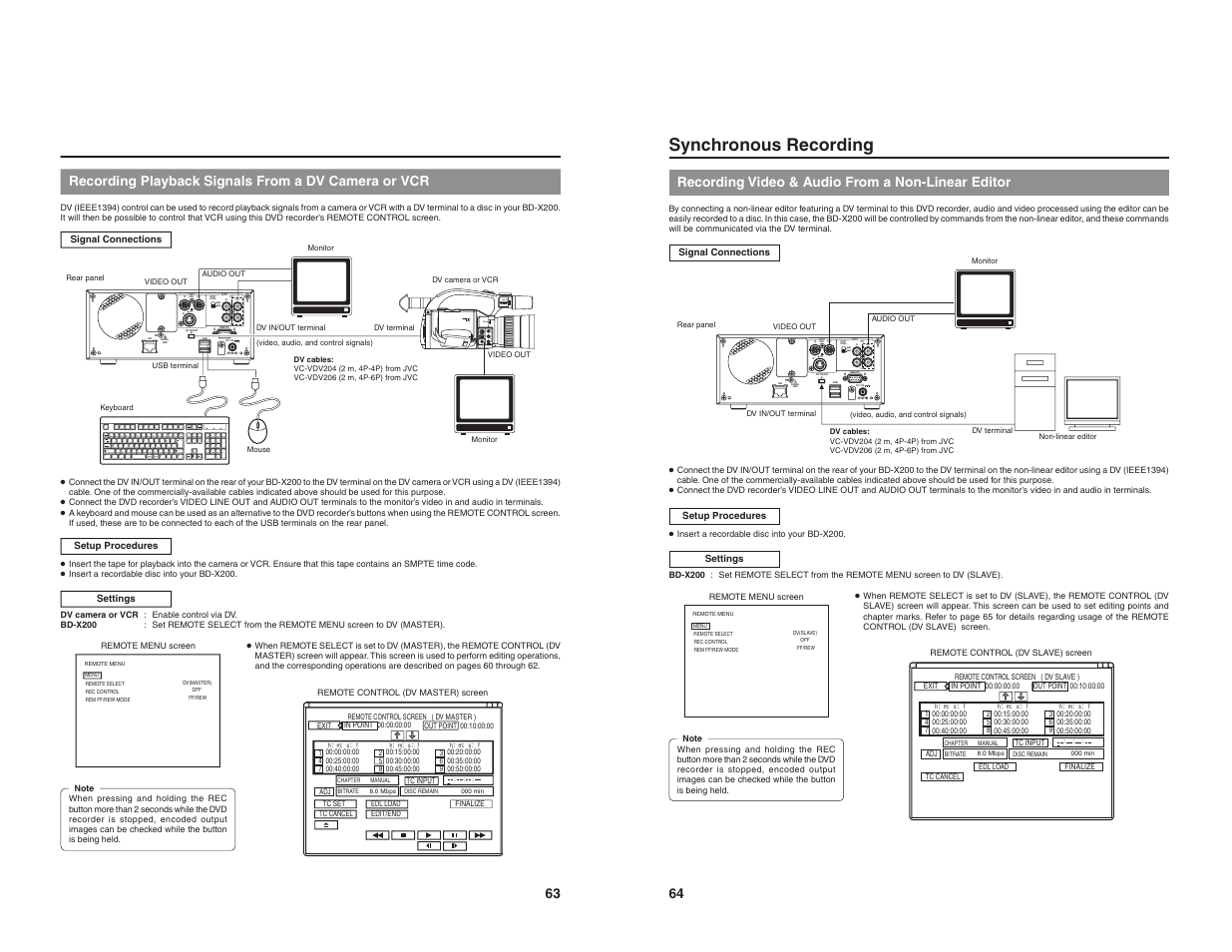 Synchronous recording | JVC BD-X200U User Manual | Page 35 / 48