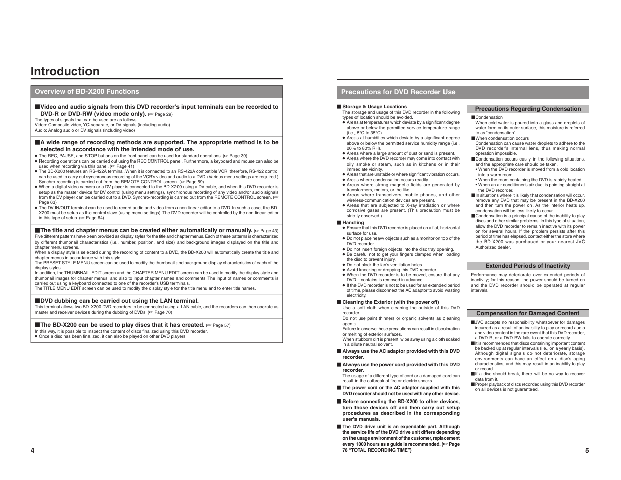 Introduction | JVC BD-X200U User Manual | Page 5 / 48