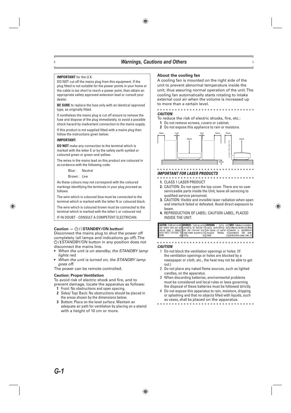 Warnings, cautions and others | JVC CA-UXE15 User Manual | Page 2 / 33