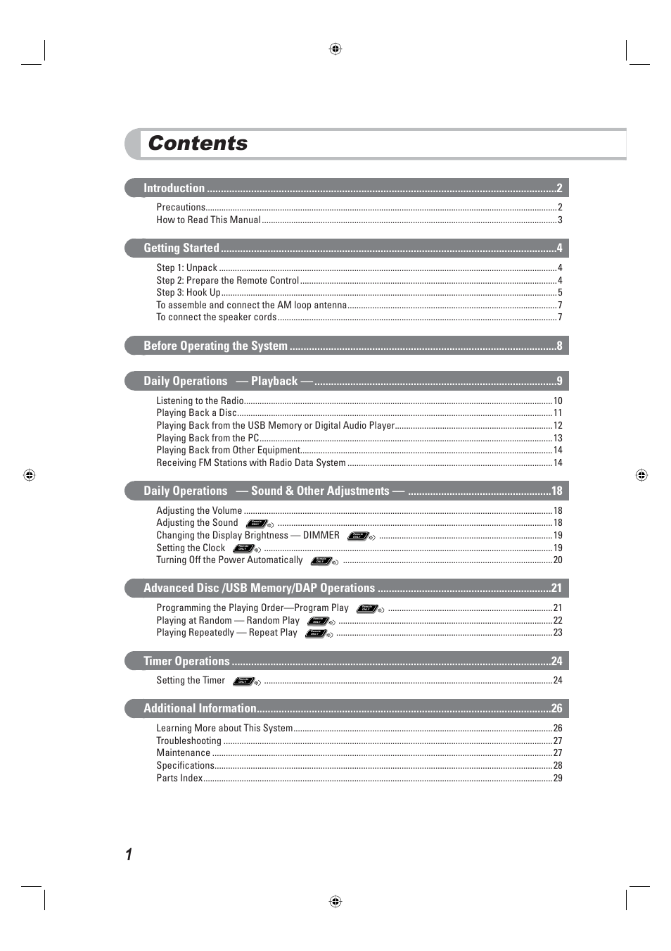 JVC CA-UXE15 User Manual | Page 4 / 33