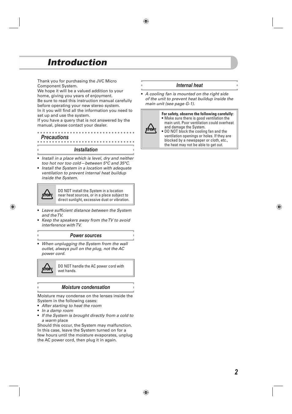 Introduction, Precautions | JVC CA-UXE15 User Manual | Page 5 / 33